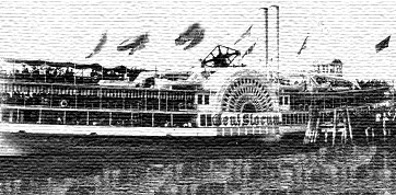 slocum steamboat general disaster 1904 array excursion depicts dockside festive canvass decks flags flying above three illustration
