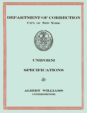 [NYC DOC uniform 'specs' booklet color cover]