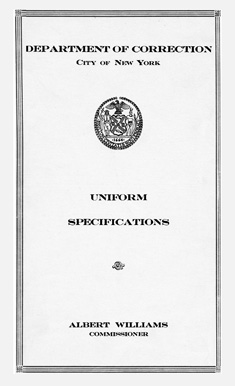 [NYC DOC uniform 'specs' booklet grayscale cover]