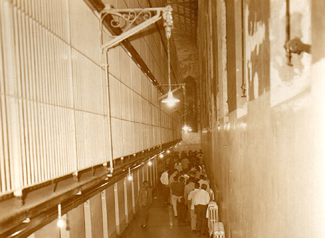 Raymond St. Jail: Another view of South 1 inmates' inside walk.